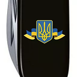 Мультитул Victorinox Huntsman Ukraine (1.3713.3_T1010u) Black Герб Украины с лентой - миниатюра 3