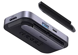Мультипортовый USB Type-C хаб Baseus PadJoy 4-in-1 Hub gray (WKWJ000013) - миниатюра 4