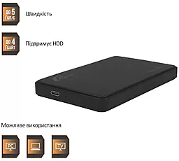 Карман для HDD Frime FHE10.25U31 2.5" SATA to USB 3.1 Black - миниатюра 2