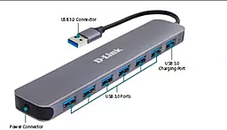 Мультипортовый USB-A хаб D-Link 7-in-1 black (DUB-1370/B2A) - миниатюра 2