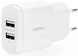 Мережевий зарядний пристрій Remax RP-U22i 2.4a 2xUSB-A ports charger + Lightning cable White