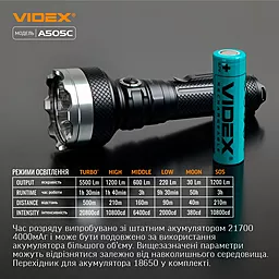 Фонарик Videx VLF-A505C - миниатюра 12