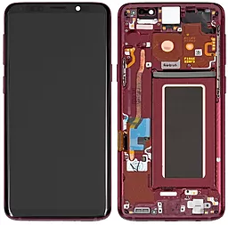 Дисплей Samsung Galaxy S9 G960 з тачскріном і рамкою, сервісний оригінал, Red