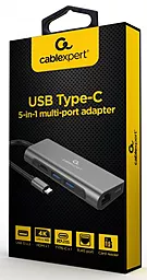 USB Type-C хаб Cablexpert 5in1 Grey - миниатюра 4