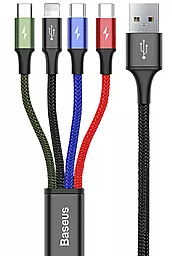 Кабель USB Baseus Rapid 18w 3.5a 4-in-1 USB to micro USB/Type-C/Type-C/Lightning Cable black (CA1T4-B01)