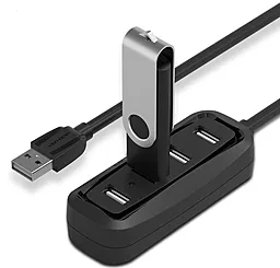 Концентратор (USB хаб) Vention USB Hub 4-Port 2.0 Black, 0.15 m (VAS-J43)