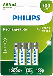 Акумулятор Philips AAA (HR03) 700mAh NI-MH 4шт (R03B4A70/10) 1.2 V