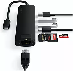 Мультипортовый USB Type-C хаб Satechi Aluminum USB-C Slim Multi-Port with Ethernet Adapter Black (ST-UCSMA3K) - миниатюра 5