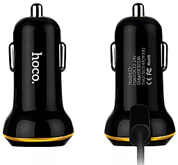 Автомобильное зарядное устройство Hoco Z5 1USB 2.4A + Combo-3 Cable Black