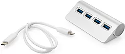 USB-A хаб Vinga 4xUSB 3.0 White (VCPHTC2USB3S)