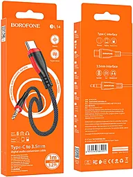 Аудио кабель Borofone BL14 Aux mini Jack 3.5 mm - USB Type-C M/M Cable 1 м black - миниатюра 6