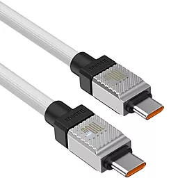 Кабель USB PD Baseus CoolPlay Series 100w 5a USB Type-C to Type-C cable white (CAKW000202) - миниатюра 3