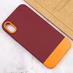 Чехол Epik TPU+PC Bichromatic для Apple iPhone X, iPhone XS (5.8") Brown burgundy / Orange - миниатюра 4