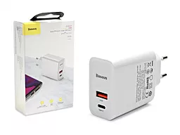 Мережевий зарядний пристрій з швидкою зарядкою Baseus Compact Quick Charger U+C 20W White (CCXJ-B02) - мініатюра 3