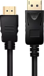 Видеокабель PrologiX DisplayPort - HDMI v1.2 2k 30hz 1m black (PR-DP-HDMI-P-02-30-1m)