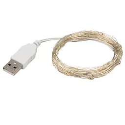 Гирлянда Роса Нить (10 LED USB) 1 метр Теплый белый - миниатюра 3