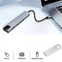USB Type-C хаб EasyLife 8-in-1 Grey - миниатюра 2