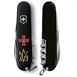 Мультитул Victorinox Huntsman Army (1.3713.3_W1015u) Black Эмблема ЗСУ + Трезубец ЗСУ бронзовый - миниатюра 2
