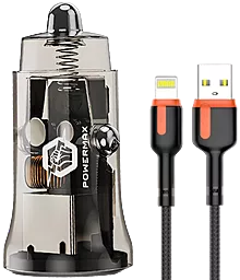 Автомобільний зарядний пристрій Powermax Transparent Alpha 48W PD/QC U+C + Lightning cable Black