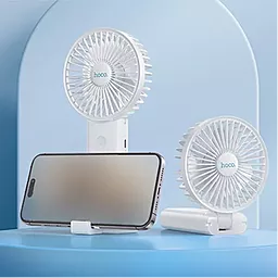 Портативный вентилятор Hoco F15 handheld folding fan White - миниатюра 5