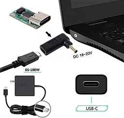 Перехідник USB Type-C на DC 4.5x3.0mm + PD Triger 19V for Dell - мініатюра 5