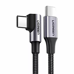 Кабель USB PD Ugreen US255 Round Aluminum Shell Nickel Plating 60W 3A 0.5M USB Type-C - Type-C Cable  Black/Gray (50122)