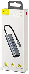 USB Type-C хаб Baseus Enjoy Series USB-C -> 4xUSB 3.0, 1xPD Grey (CAHUB-Q0G) - миниатюра 3