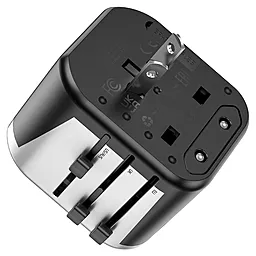 Универсальный Travel-адаптер Hoco AC5 Level with Plug Converter Black - миниатюра 4