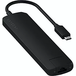 Мультипортовый USB Type-C хаб Satechi Aluminum USB-C Slim Multi-Port with Ethernet Adapter Black (ST-UCSMA3K) - миниатюра 4