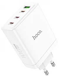 Сетевое зарядное устройство с быстрой зарядкой Hoco N31 Leader GaN 3xUSB-C+A PD100W+QC3.0 White - миниатюра 6