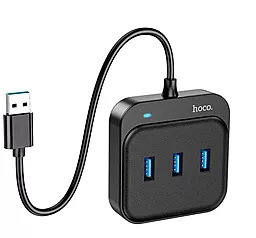 USB хаб Hoco HB31 Easy 4-in-1 Hub 4xUSB3.0 0.2m black - миниатюра 2