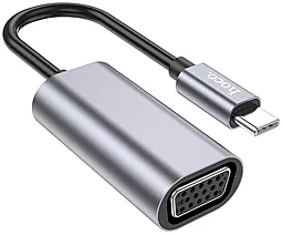 Видео конвертер Hoco UA21 Origin USB Type-C - VGA M/F 1080K 30Гц Converter Metal Gray