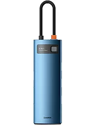 Мультипортовый USB Type-C хаб (концентратор) Baseus Metal Gleam Series 8-in-1 Type-C Blue (WKWG000103) - миниатюра 2