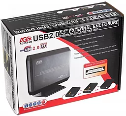 Карман для HDD AgeStar 3.5" USB2.0 SUB 3A5 Black - миниатюра 4