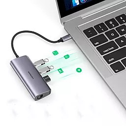 Мультипортовый USB Type-C хаб Ugreen CM236 5-in-1 hub gray (60718) - миниатюра 3