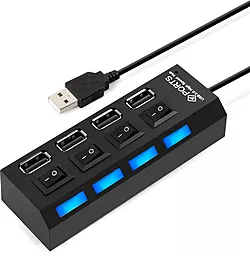 USB-A хаб EasyLife 4 USB 2.0 Ports з кнопками ввімкнення