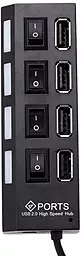 USB хаб EasyLife 4 USB 2.0 Ports с кнопками включения - миниатюра 2