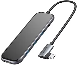 Мультипортовый USB Type-C хаб Baseus Mirror Series Multifunctional Hub USB-C -> 3xUSB3.0 + HDMI + PD Grey (CAHUB-BZ0G)
