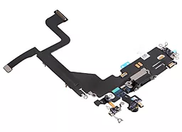 Нижний шлейф Apple iPhone 13 Pro, с разъемом зарядки, наушников и микрофоном Original Graphite - миниатюра 2