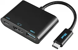 Мультипортовий USB-A хаб Trust Multiport Adapter USB-C -> USB3.1/USB-C/HDMI Black (21260)