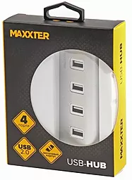 USB хаб Maxxter USB - 4хUSB 2.0 Silver (HU2A-4P-01) - миниатюра 4