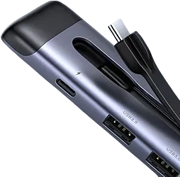 Мультипортовый USB Type-C хаб Ugreen CM285 5-in-1 grey (70408) - миниатюра 2