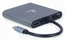 USB Type-C хаб Cablexpert 6-in-1 hub gray (A-CM-COMBO6-01) - миниатюра 2