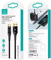 USB Кабель Usams Transparent Digital Display SJ592 66w 6a 1.2m USB Type-C cable black - мініатюра 4