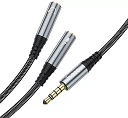 Аудио разветвитель Hoco UPA21 mini Jack 3.5mm M/2xF black/gray - миниатюра 3