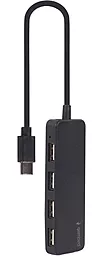 USB Type-C хаб Gembird 4-in-1 black (UHB-CM-U2P4-01) - миниатюра 2