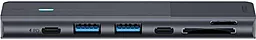 Мультипортовый USB Type-C хаб Rapoo 7-in-1 hub black UCM-2003 - миниатюра 7
