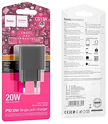 Сетевое зарядное устройство Hoco CS13A Ocean 20w PD USB-C home charger black - миниатюра 5