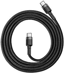 Кабель USB Baseus Cafule Flash Charging 20V 5A 2M USB Type-C - Type-C Cable Gray/Black (CATKLF-ALG1) - миниатюра 2