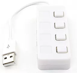 USB-A хаб Lapara LA-SLED4 USB - 4xUSB 2.0 с вимикачами ON/OFF Білий